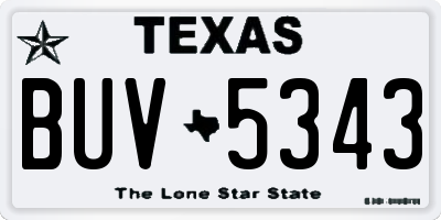 TX license plate BUV5343