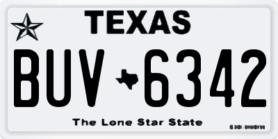 TX license plate BUV6342