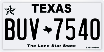 TX license plate BUV7540