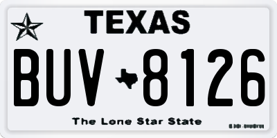 TX license plate BUV8126
