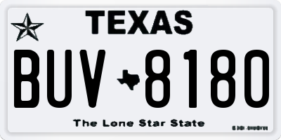 TX license plate BUV8180