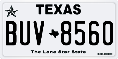 TX license plate BUV8560