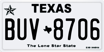 TX license plate BUV8706