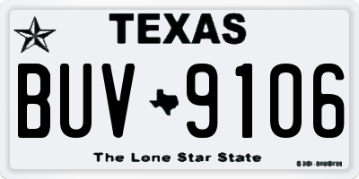 TX license plate BUV9106