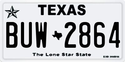 TX license plate BUW2864