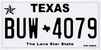 TX license plate BUW4079