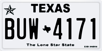 TX license plate BUW4171