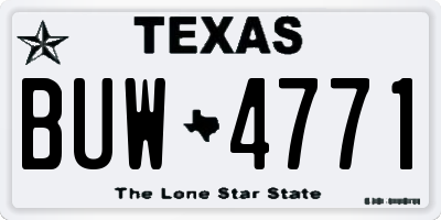 TX license plate BUW4771
