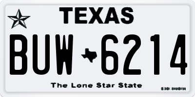 TX license plate BUW6214