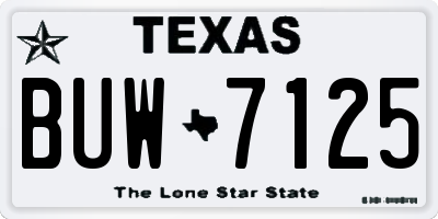 TX license plate BUW7125
