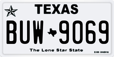 TX license plate BUW9069