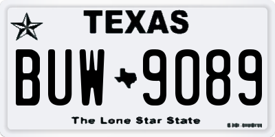 TX license plate BUW9089