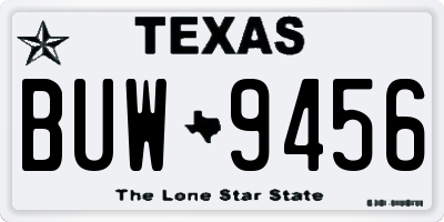 TX license plate BUW9456