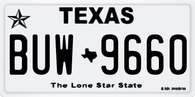 TX license plate BUW9660