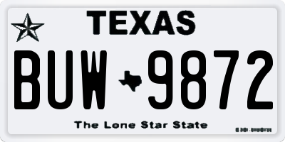 TX license plate BUW9872