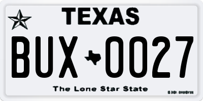 TX license plate BUX0027