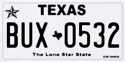 TX license plate BUX0532
