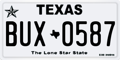 TX license plate BUX0587