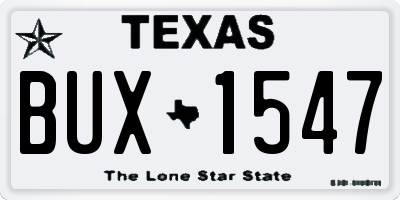 TX license plate BUX1547