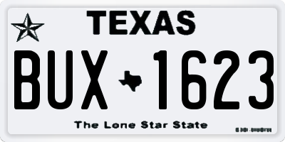 TX license plate BUX1623