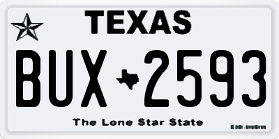 TX license plate BUX2593