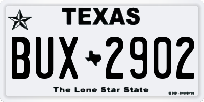 TX license plate BUX2902