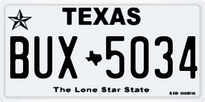 TX license plate BUX5034