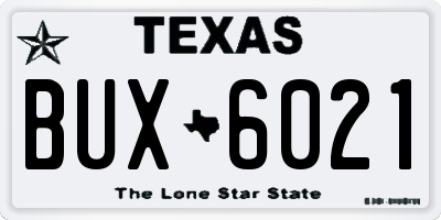 TX license plate BUX6021