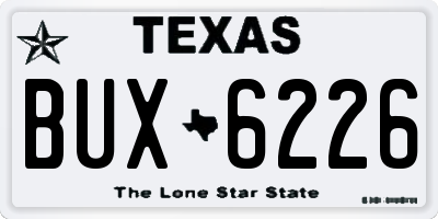 TX license plate BUX6226