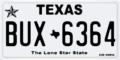 TX license plate BUX6364