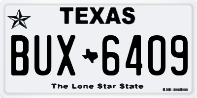 TX license plate BUX6409