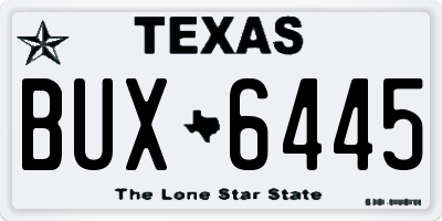 TX license plate BUX6445