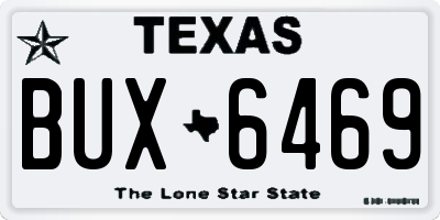 TX license plate BUX6469