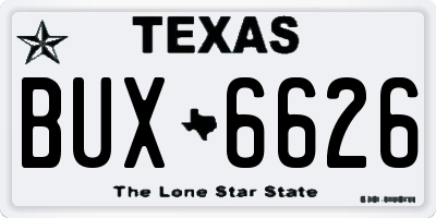 TX license plate BUX6626
