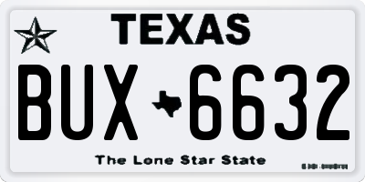 TX license plate BUX6632