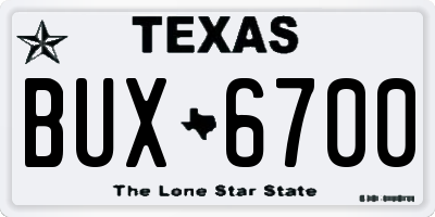 TX license plate BUX6700