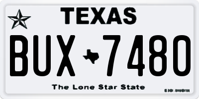 TX license plate BUX7480