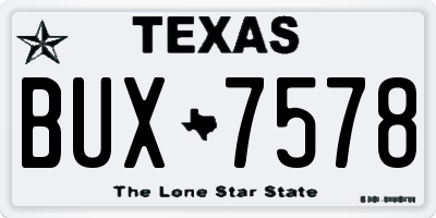 TX license plate BUX7578