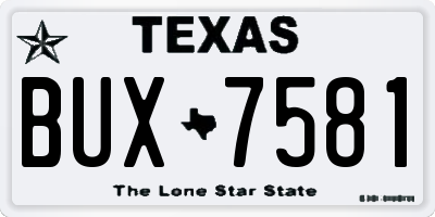 TX license plate BUX7581