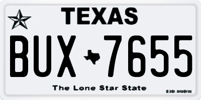 TX license plate BUX7655