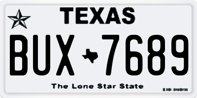 TX license plate BUX7689