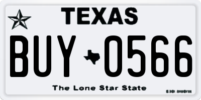 TX license plate BUY0566