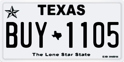 TX license plate BUY1105
