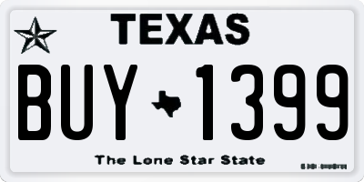 TX license plate BUY1399
