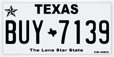 TX license plate BUY7139