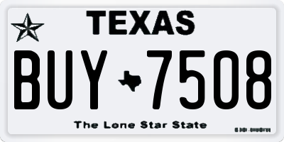 TX license plate BUY7508
