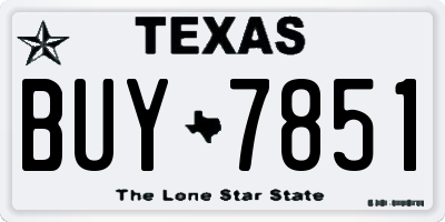TX license plate BUY7851