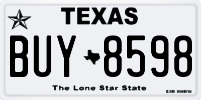 TX license plate BUY8598