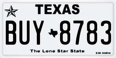 TX license plate BUY8783