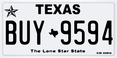 TX license plate BUY9594